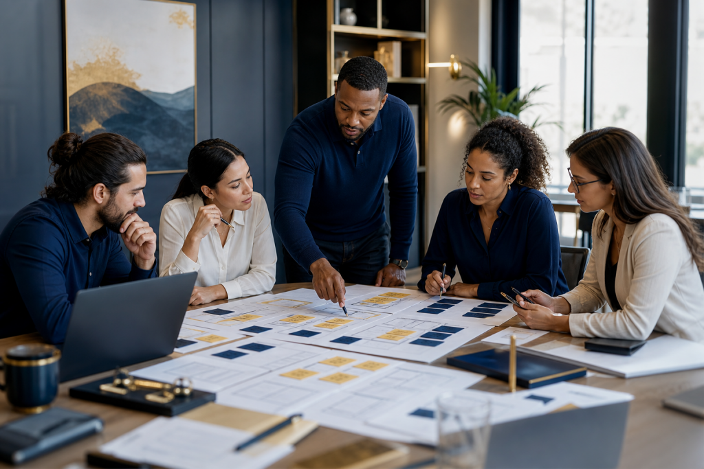 SummitCode team collaborating on AI‑driven business strategy and digital transformation planning.